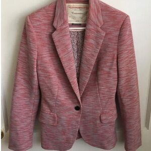Cartonnier Pink Heathered Knit Blazer - Single-Button Notched Lapel
